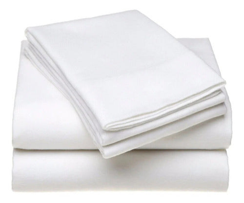 Pack of 2 Hotelier Bed Sheet Set 1 1/2 Pl 100% Cotton White 3