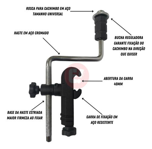 Suporte Microfone Clamp Bateria Garra Lp Cromado 1