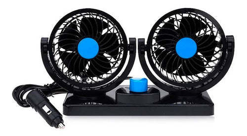 Ventilador Doble Para Auto Rotacion 12v  Plastico 15w Dimm 0