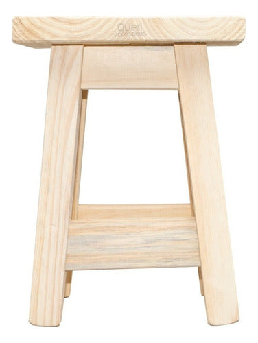 Set of 2 Natural Pine Wooden Stools Chairs 45cm High 9