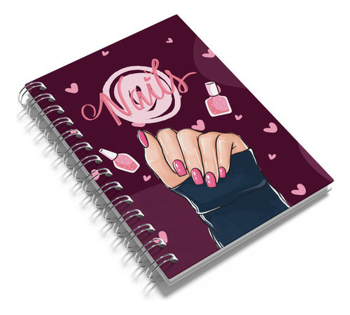 Agenda Manicura Uñas Tapa Dura Citas Planificador Negocio 0