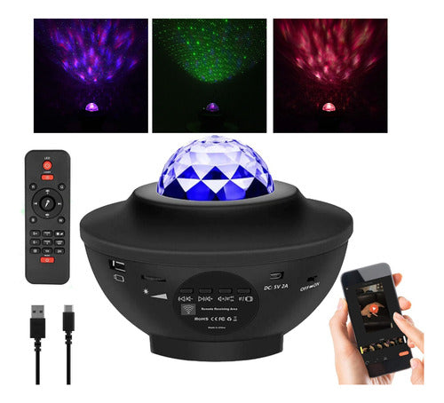 Bluetooth Speaker Lamp LED RGBW Projector Night Light 2
