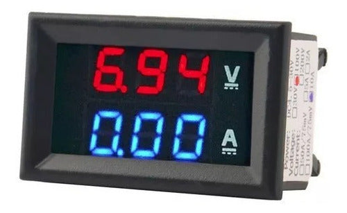 Voltímetro E Amperímetro Digital Led Dc 0 A 100v 10a 0