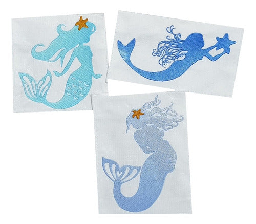 Embroidery Machine Design Template Three Mermaids Silhouette 3187 0