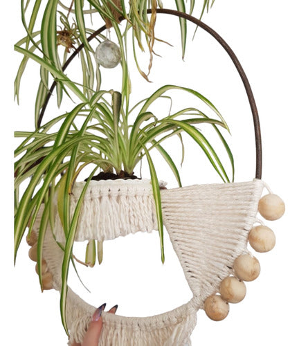 Handcrafted Hanging Plant Holder, Iron Deco 1