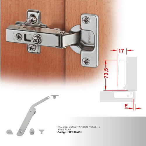 Häfele Push Open Cabinet Hinge 35mm C0 with Base 4 Pack 2