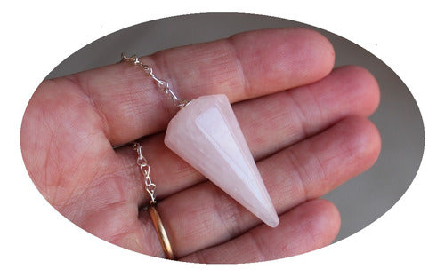 Natural Rose Quartz Pendulum - 6 Faceted Sides - 4.0 Cms 0