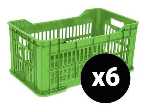 Reinforced Plastic Crate Color (Virgin Plastic) Pack of 6 Units With Shipping Included 0