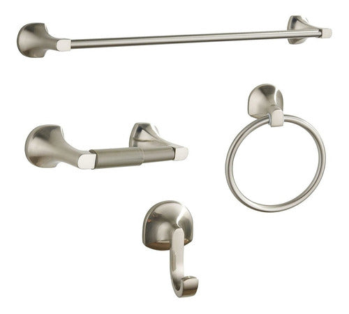 BGL Bathroom Accessory Set, Brushed Nickel Adjustable Expandable Towel Bar - 932S9VQR 0