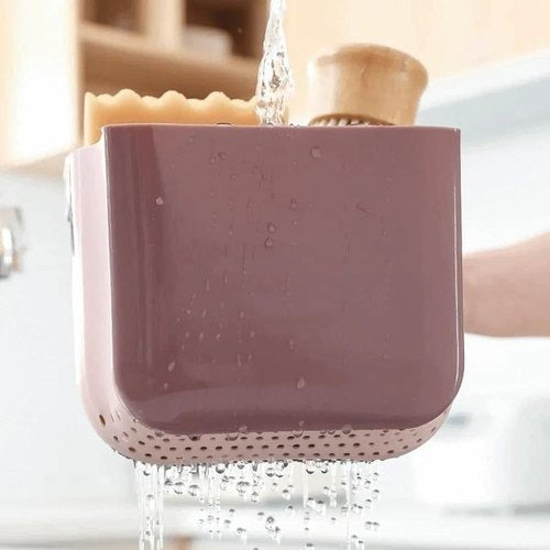 Hanging Sink Sponge Drainer with Suction Cup Organizer 1