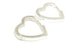 Silver Heart Hoop Earrings 1.5cm 2mm Thickness 925 Silver 0