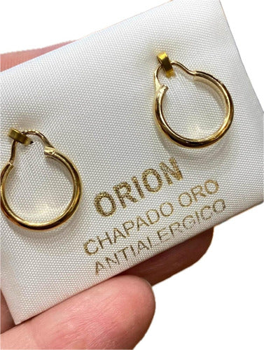 Luli Aros Enchapados Oro 18k Criollos 1,3cm Antialérgico 0