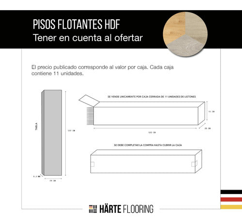 HDF Floating Floor 8.3mm High Traffic Wood Look X M2 4