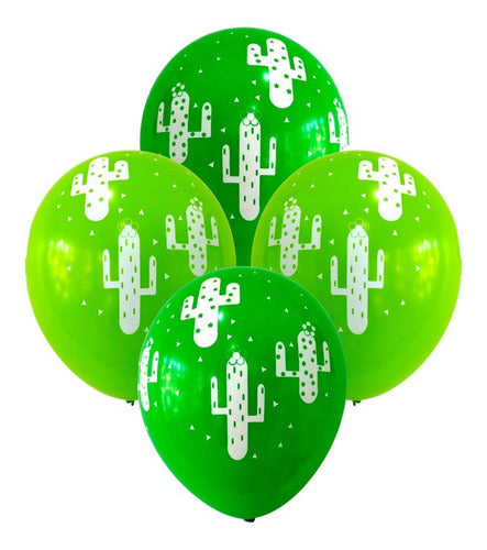 Cactus Printed Latex Balloons x 10 Units 0