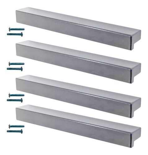 Los Halcones Manija Aluminio Anodizado Enigma Herrajes Mueble 160mm X 4u 0