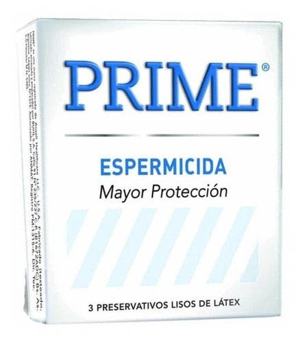 Prime Spermicidal Condoms 12-Pack (4 Boxes x 3 Units Each) 1