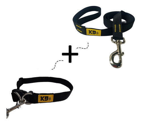 Adjustable K9 Dog Trainers Collar + 5M Leash Set for Dogs 14
