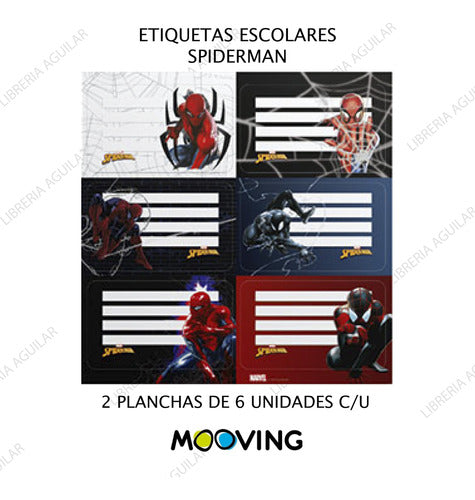 School Labels Spiderman Marvel Mooving Original 1