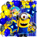 Universia3 Cotillon 50 Art Globos Minion Villano Favorito Kevin Stuart Bob Gru 0