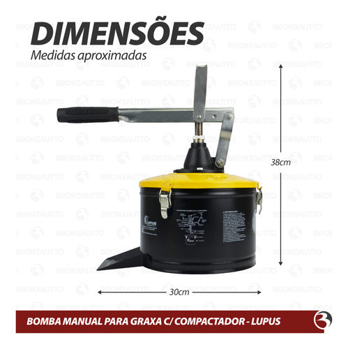 Engraxadeira Manual 4kg Bomba Graxa Profissional Lupus 7003 7