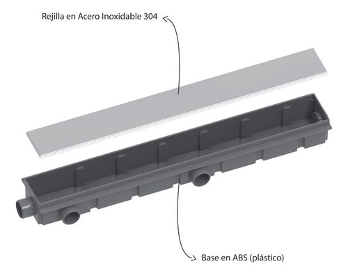 Desagüe Negro Lineal Encastrable Pleno 30 Cm Ideal 12120 3