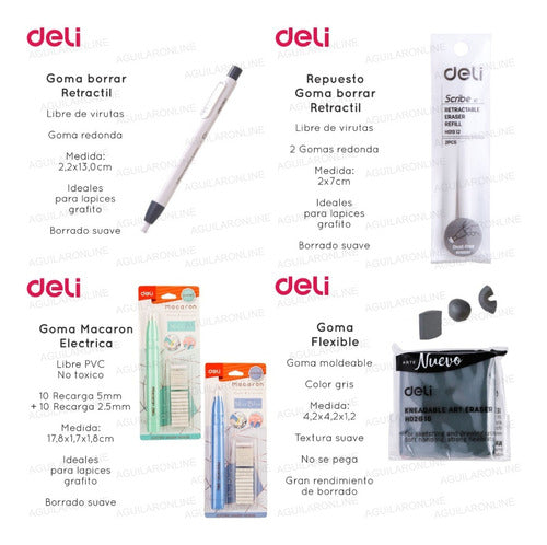 Deli Drawing Set 26 Items Graphite Pencils Eraser Case 6