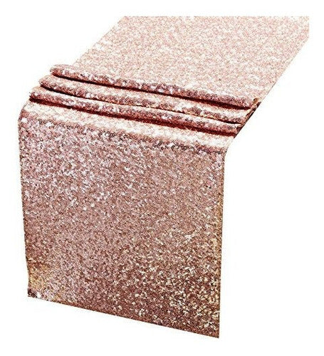 Amazlinen Sequin Table Runners Rose Gold 12 x 108 0