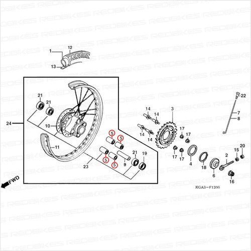 Buje Corona Silen Block Honda Cg Fan 125 Original Juego Ex 1