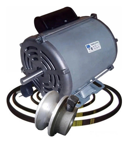 Motor Weg 3/4 Hp Para Hormigoneras + Polea + Correa A 33 0