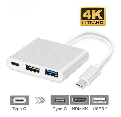 Manhattan 3 In 1 USB Type C to HDMI Adapter for Mac 1