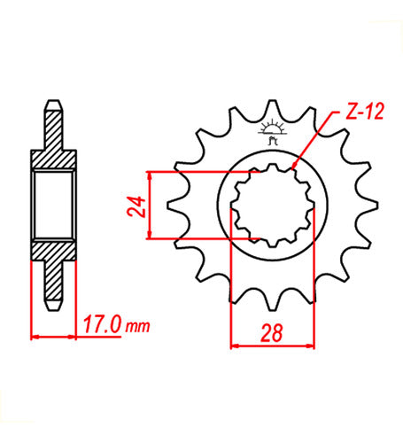 Piñon Transmision Para Honda Cbr 600 F3 1997-1998 15t 1