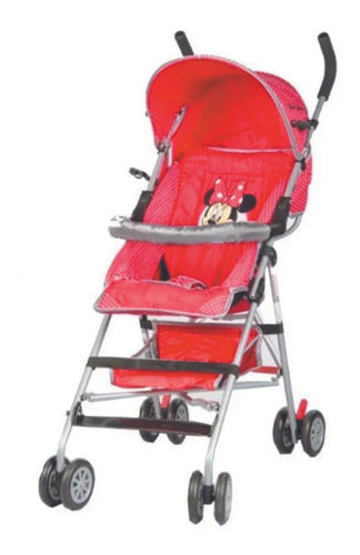 Luxury Disney Pink/Red Minnie Umbrella Stroller Seat 0