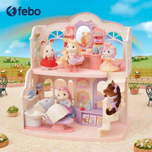 Sylvanian Families Pony Beauty Salon Toy Febo 5