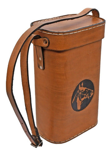 SOR Parrillas Handmade Leather Thermos Carrier Brown Horse Head 0