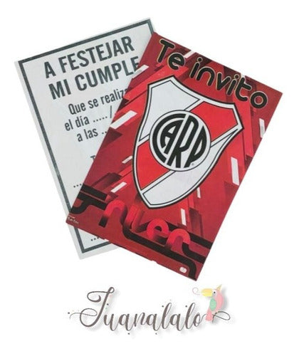 River Plate Invitations x 10 Units Birthday Party Cards Party Supplies 0