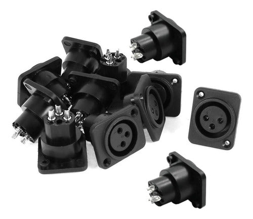 Qmseller Audio Xlr Hembra Jack Panel Mount Socket 12 Pcs Neg 0