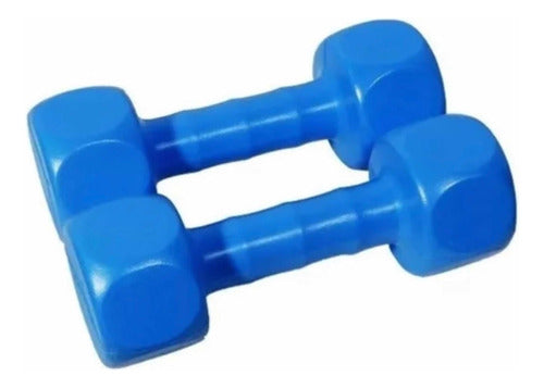 Neimai Sports Hexagonal Plastic Dumbbells, Pair of 1kg, Fitness, Box 3