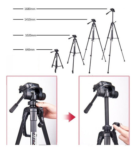 Weifeng Tripod WF3560 Up to 1.68 Meters for DSLR Cameras 3