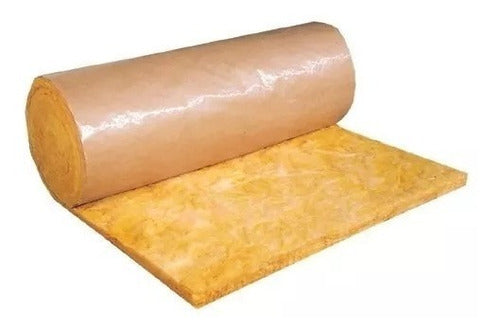 Glass Wool with Kraft Paper 100mm Thermal Insulation Roll 0