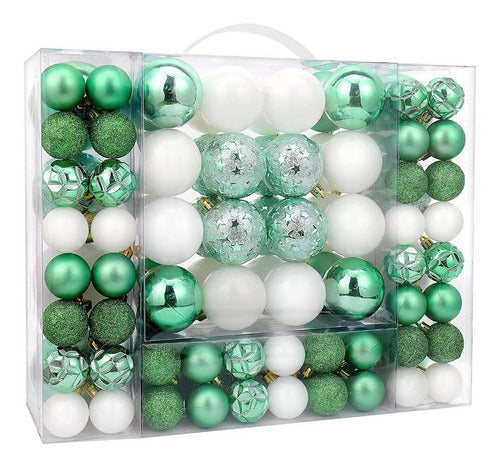 Adornos De Navidad Set De Bolas Verdes/blancas (pack De 87) 0