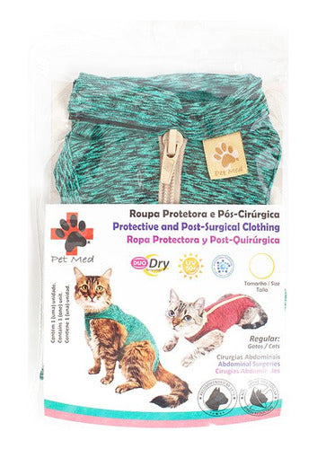 Roupa Pós Cirúrgica Para Gatos Pet Med Duo Dry - Verde - N1 0