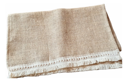 Luz y Color Table Runner Burlap with Cotton Fringe 1 Meter x 0.40 cm 2