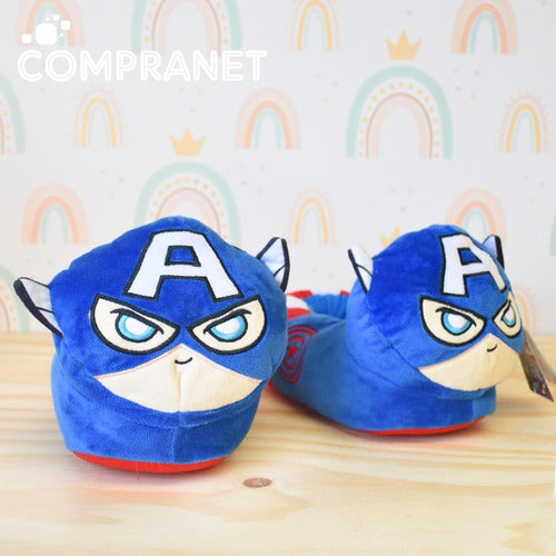 Plush Slippers, Captain America with Light - 11063 1