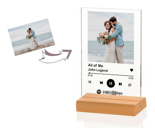 Placa De Spotify Transparente En 13x18 Regalo Novia Playlist 1