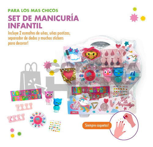 CompraHoy Set De Manicuría Infantil, Stickers Y Esmaltes - 11571 1