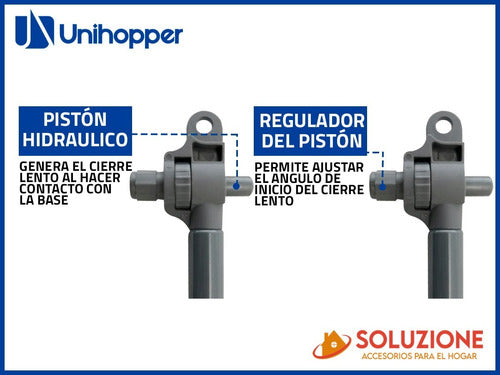 Pistón A Gas Doble Acción Unihopper Cierre Suave Premium N 3