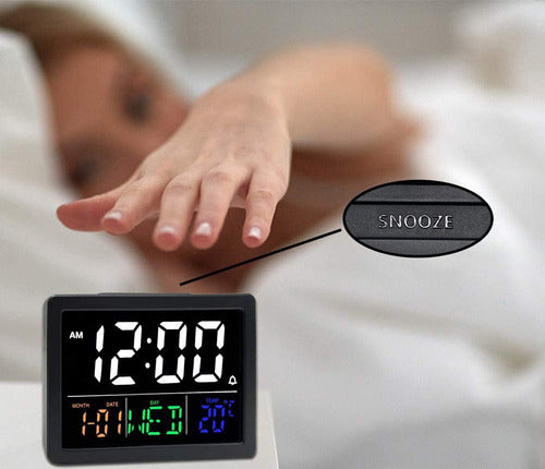 Large Screen Alarm Clock with Time, Date, and Temperature Display 4
