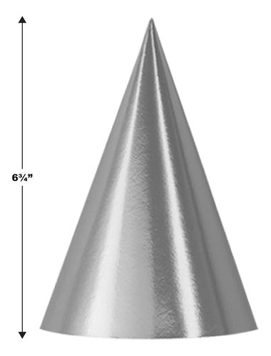 Beistle 24 Piezas Silver Cone Hats Suministros Para Fiestas 2