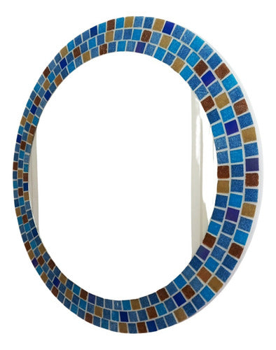 VENECIA Circular Mirror with Mosaics - 60cm Diameter 0