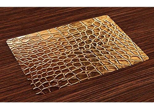 Lunarable Animal Print Place Mats Set De 4 Tinte Golden Vivi 0